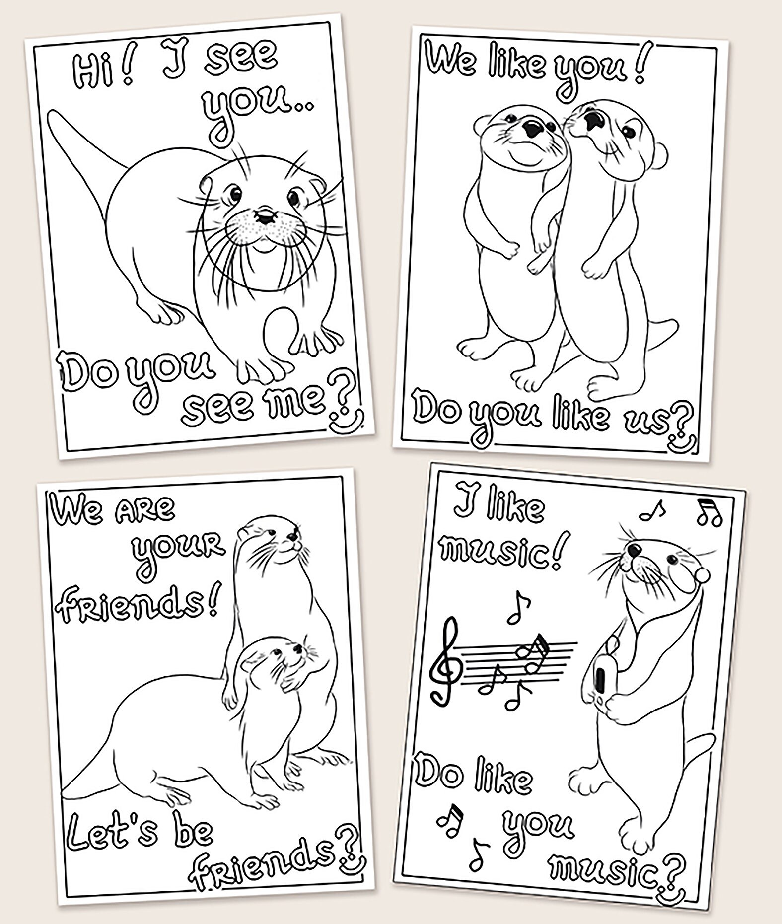 Otter coloring page