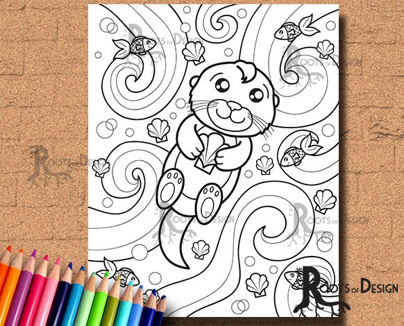 Otter coloring page