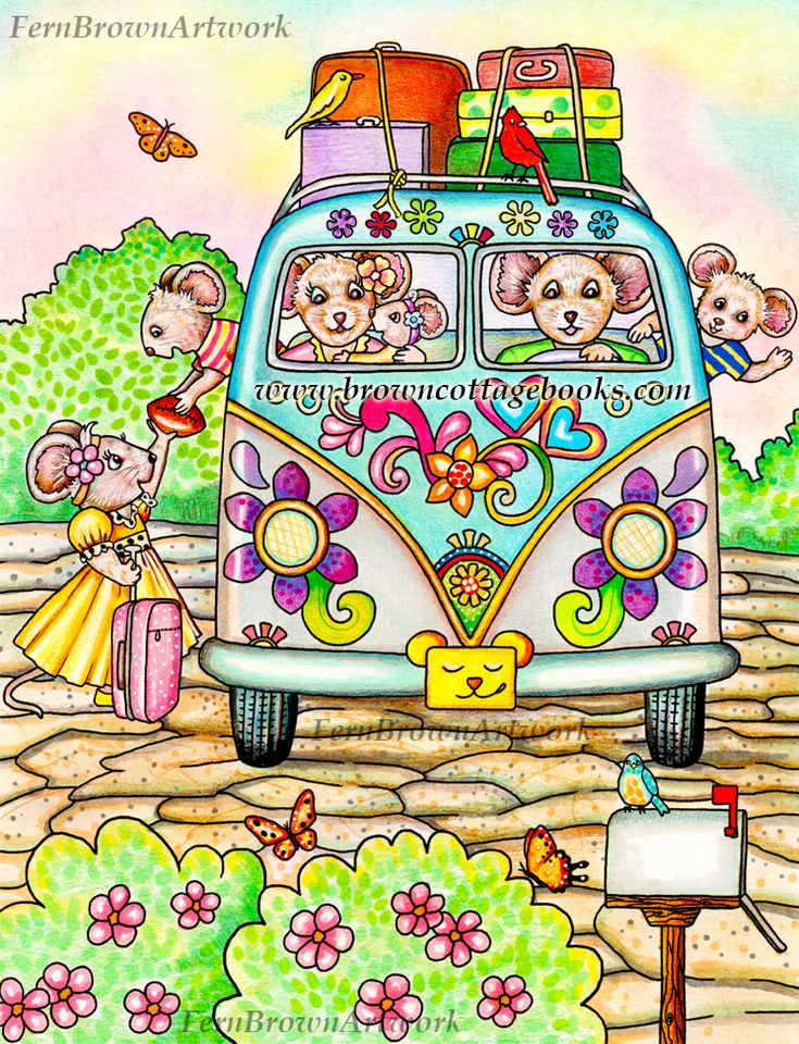 Mice coloring page printable download animals road trip