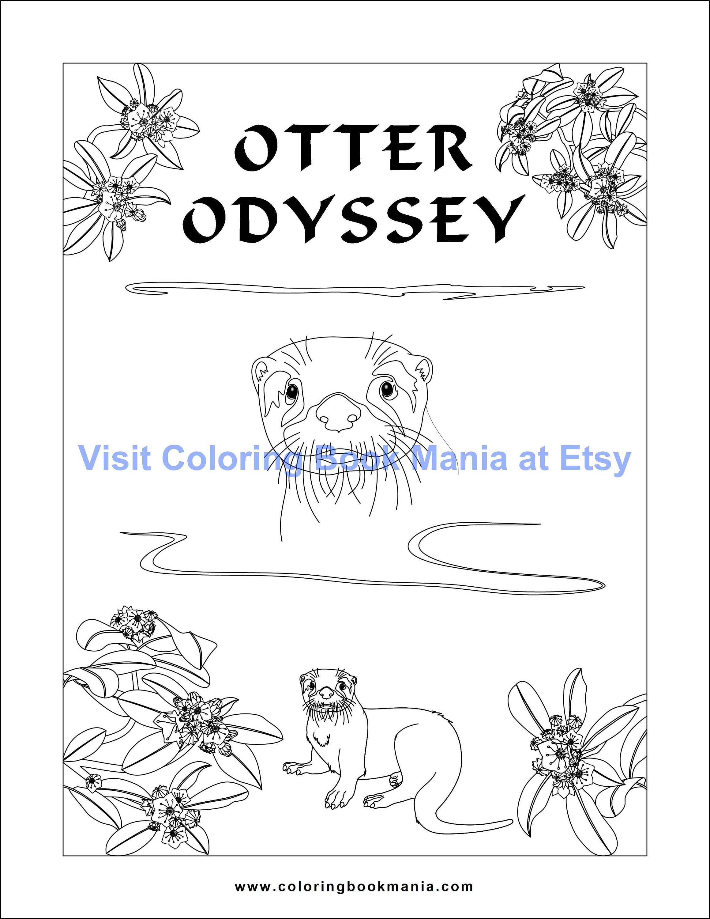 Otter coloring page