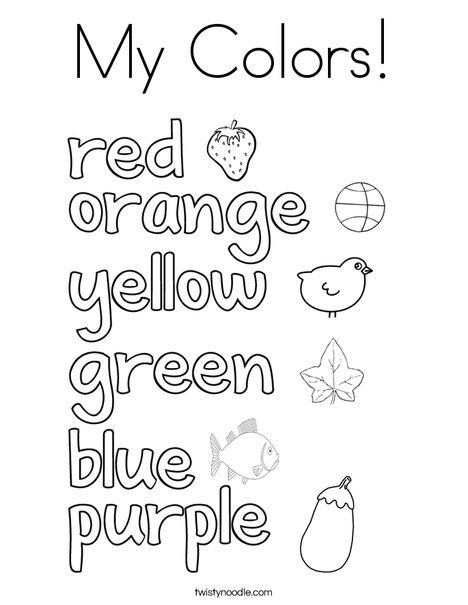 My colors coloring page prchool coloring pag learning english for kids color worksheets for prchool