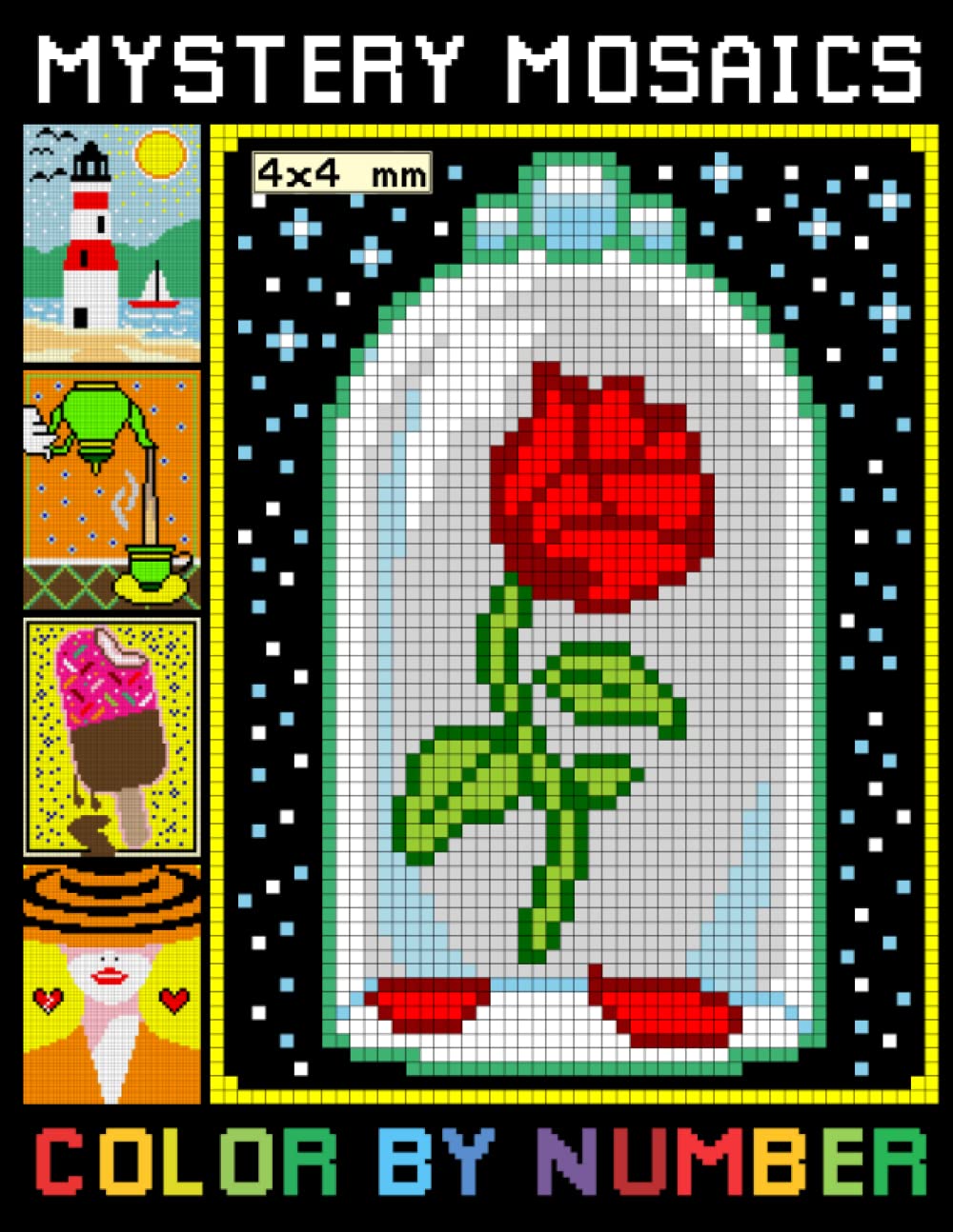 Mystery mosaics color by number pixel art coloring book color quest for stress relief relaxation by awesome bondu