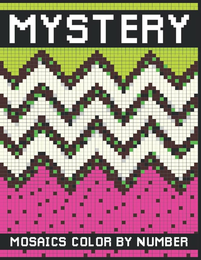 Mystery mosaics color by number large print coloring book featuring fun easy and simple coloring page