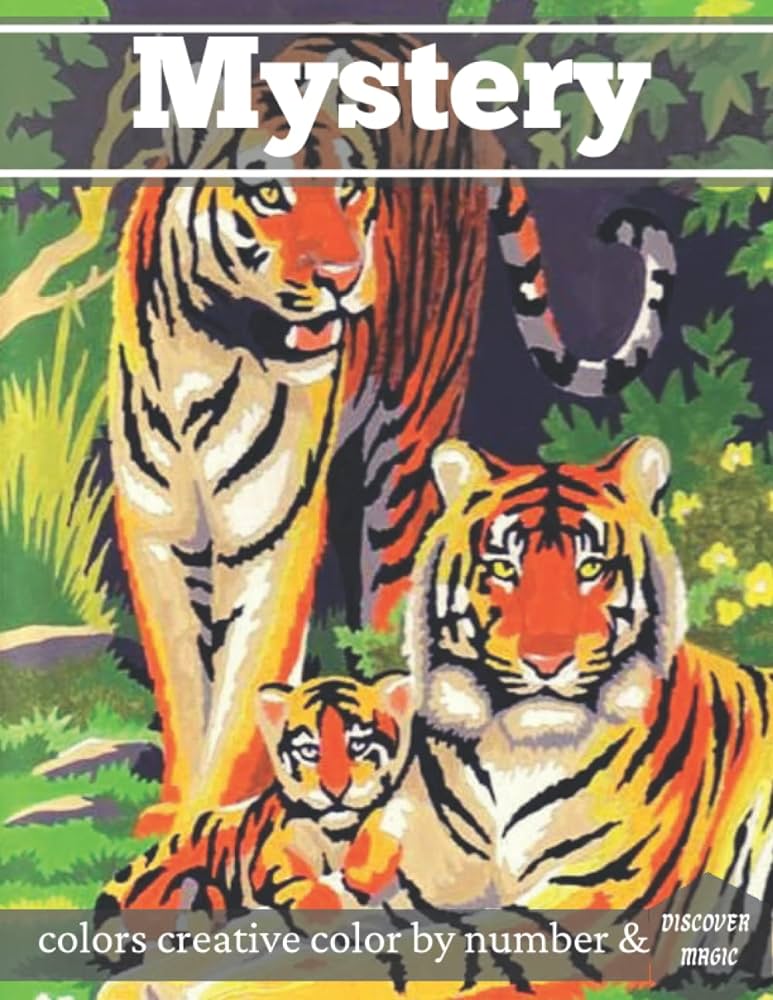 Mystery colors creative color by number discover magic simple large print coloring pages for seniors beginners the elderly color quest for relaxationnew mystery mosaic animal color by number books rana