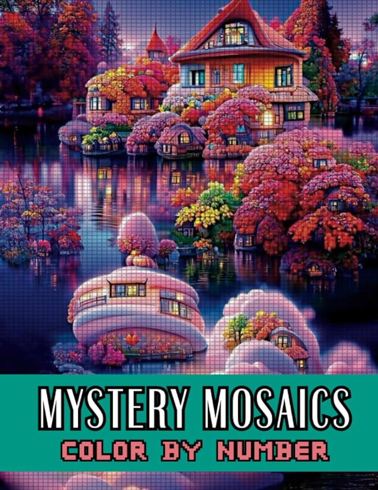 Mystery mosaics color by number large print pixel art coloring pages for relaxation stress relief gift ideas for adults and kids mosaics color by number selma r parks books