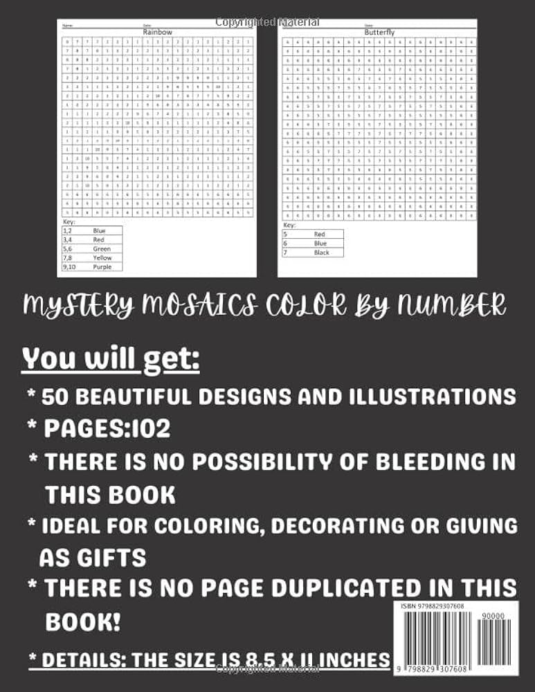 Mystery mosaic color by number pixel art for adults with beautiful funny coloring pages books jakiya libros