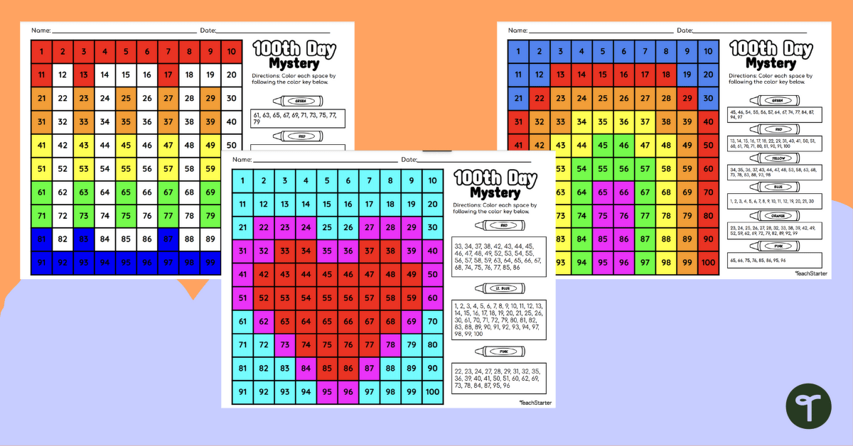 Grid color by number â th day of school activities pack teach starter