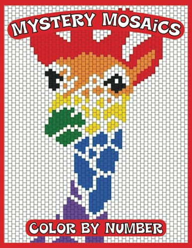 Mystery mosaics color by number an cute coloring pages activity puzzle coloring book for kids and adults mystery coloring mosaic designs patterns relief halloween christmas gift idea by tim