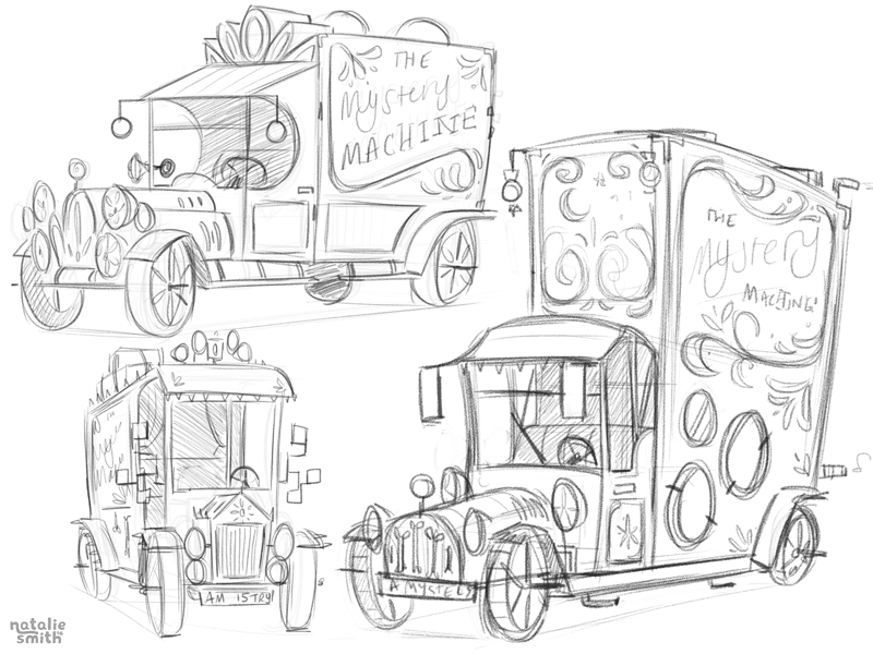 Mystery machine sketches by natalie smith on