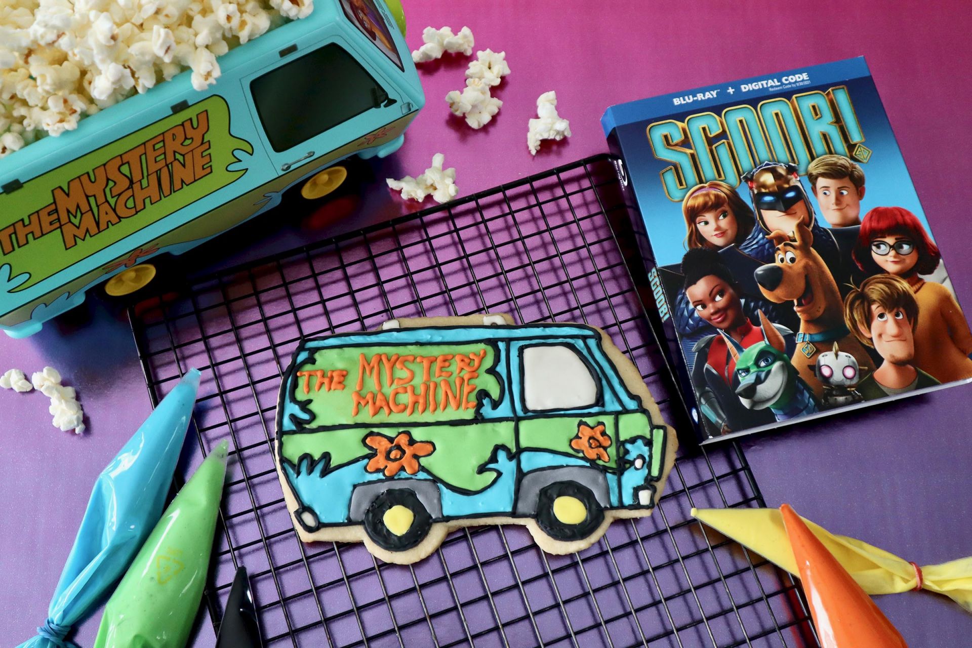 Mystery machine cookies inspired by scoob â popcorner reviews