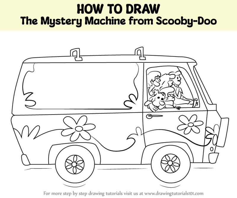 How to draw the mystery machine from scooby