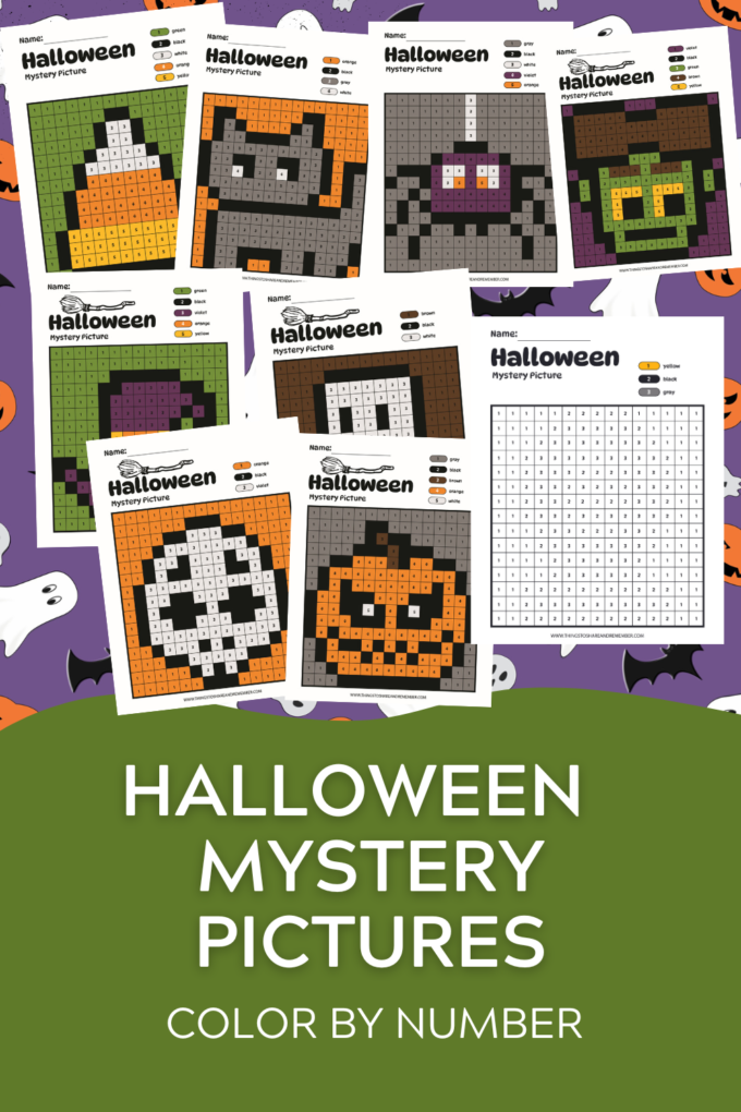 Halloween mystery color by number pages share remember celebrating child home