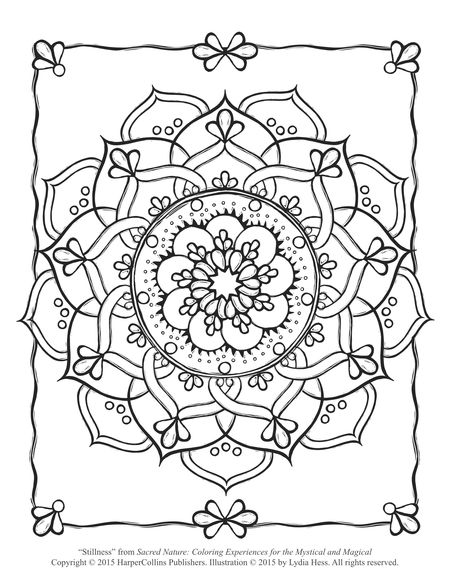 Sacred flower coloring page free adult coloring page