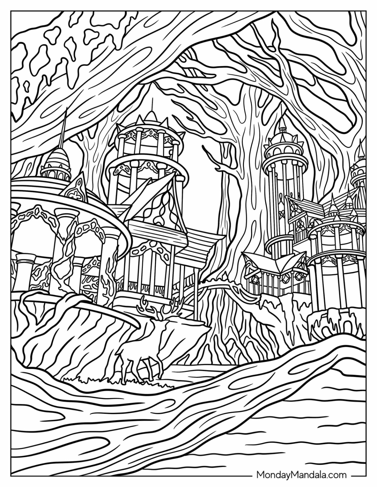 Fantasy coloring pages free pdf printables