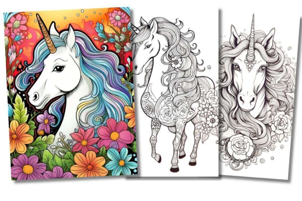 Unicorn coloring sheets for kids and adults free printable