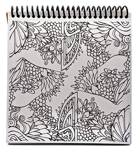 Psychedelic coloring book dark creatures and mystical art â ninefold design