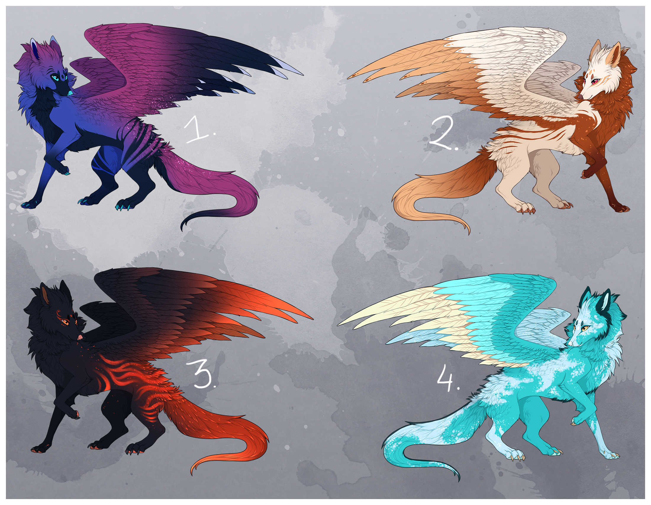 Winged wolves adoptable closed by bakura