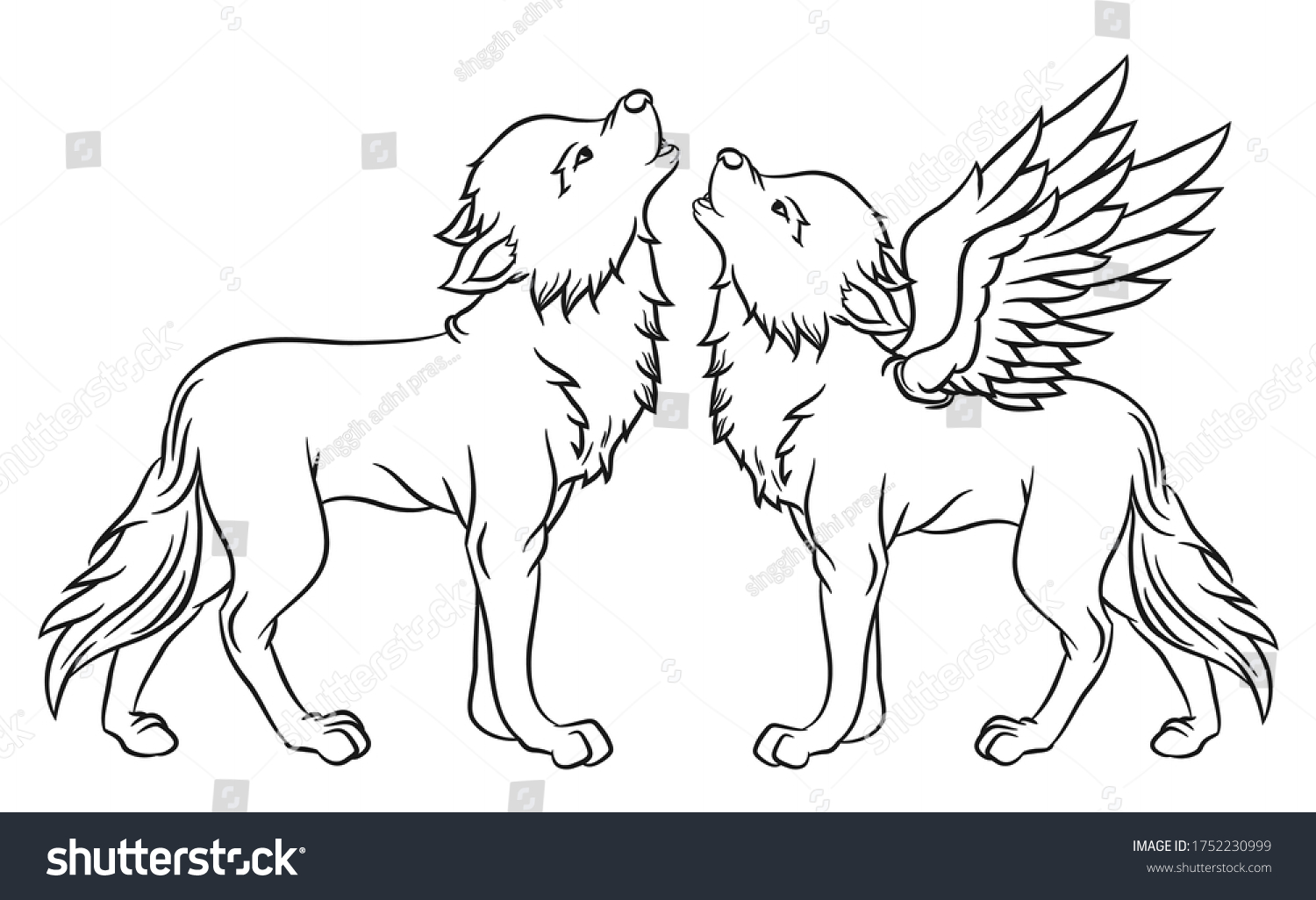 Coloring pages cute beautiful two winged stock vector royalty free