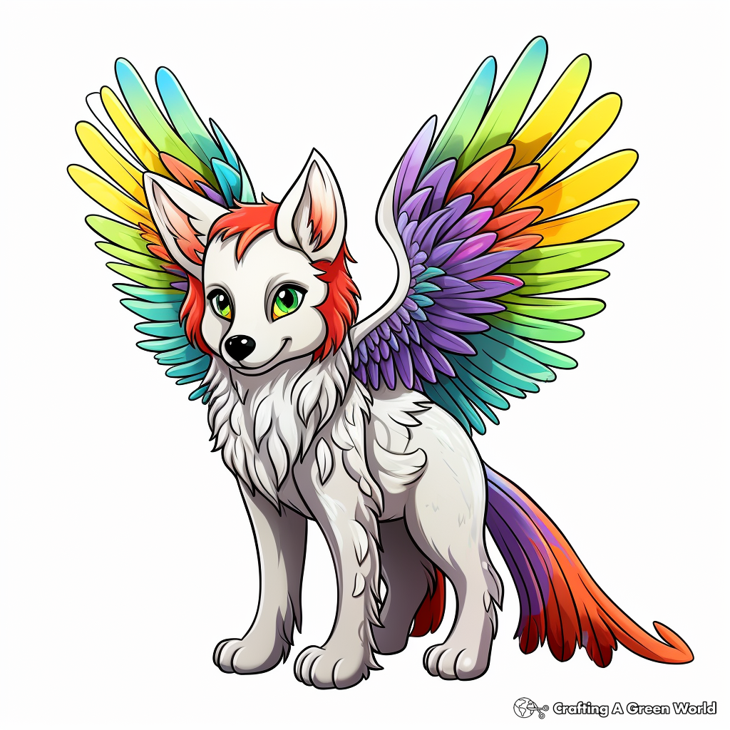 Wolves with wings coloring pages
