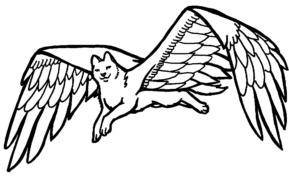 Winged wolf coloring pages