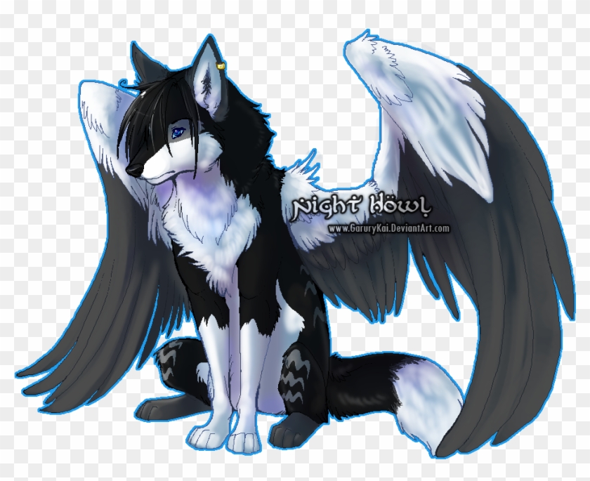 Night howl winged wolf