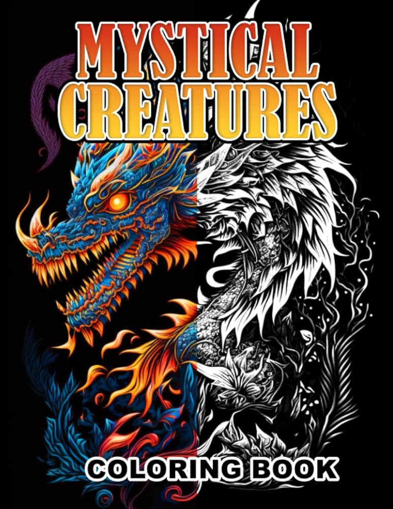Mystical creatures coloring book magical fantasy creatures and winged mythical animals amazing illustrations to color lily amber books