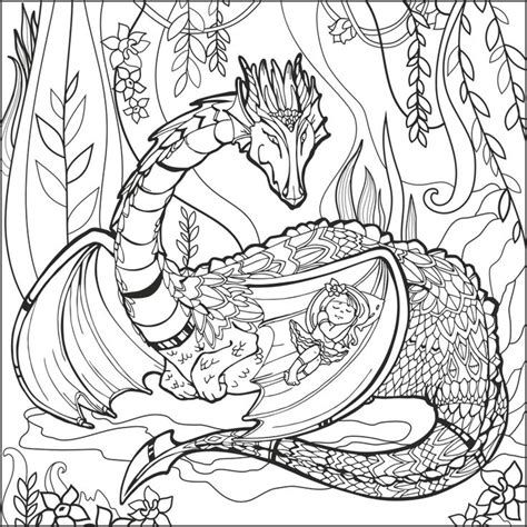 Fantasy creatures coloring pages for adults