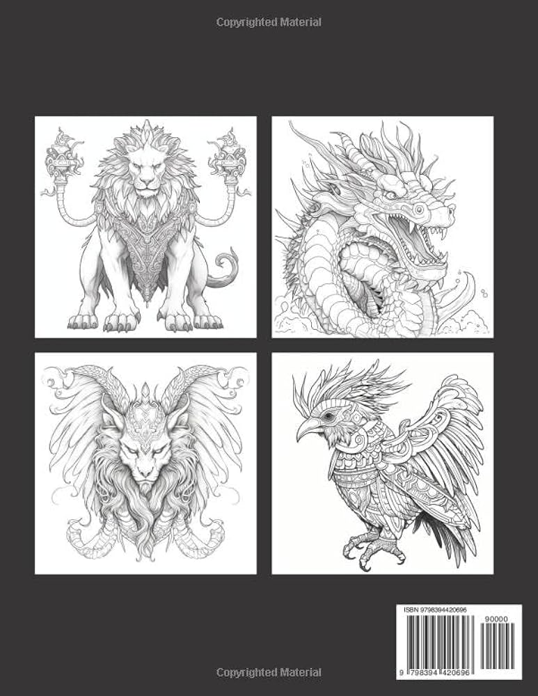 Mythical creatures coloring book fantasy animals and beasts coloring pages for adult and kids pepe mr books