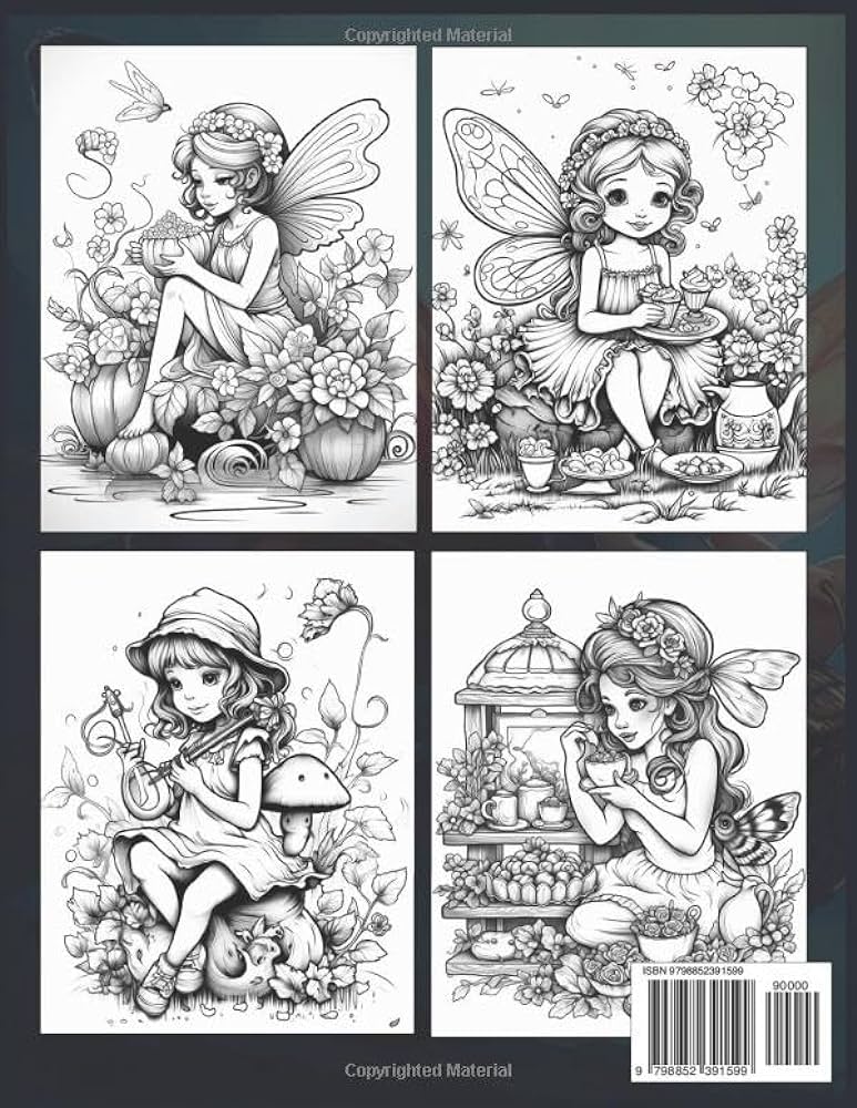 Fairies wonderland coloring book for adults featuring cute and friendly fairies living in a magical forest filled with towering trees colorful creatures for relaxation and mindfulness press butterfly books
