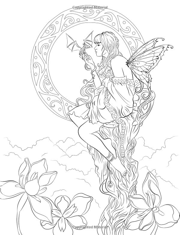 Artist selina fenech fantasy myth mythical mystical legend elf elves dragon dragons fairy fae wiâ dragon coloring page adult coloring pages fairy coloring pages
