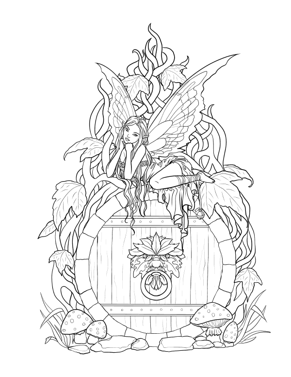 Fairy coloring pages for adults