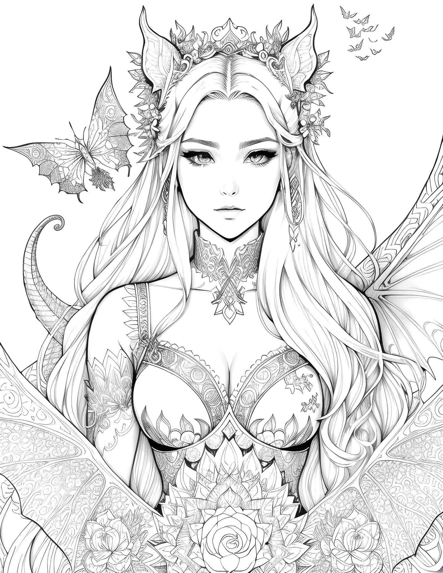 Dragon fairy coloring pages