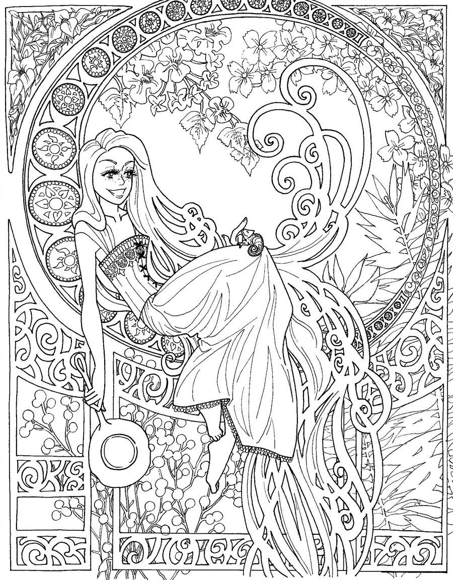 Fairy coloring pages for adults