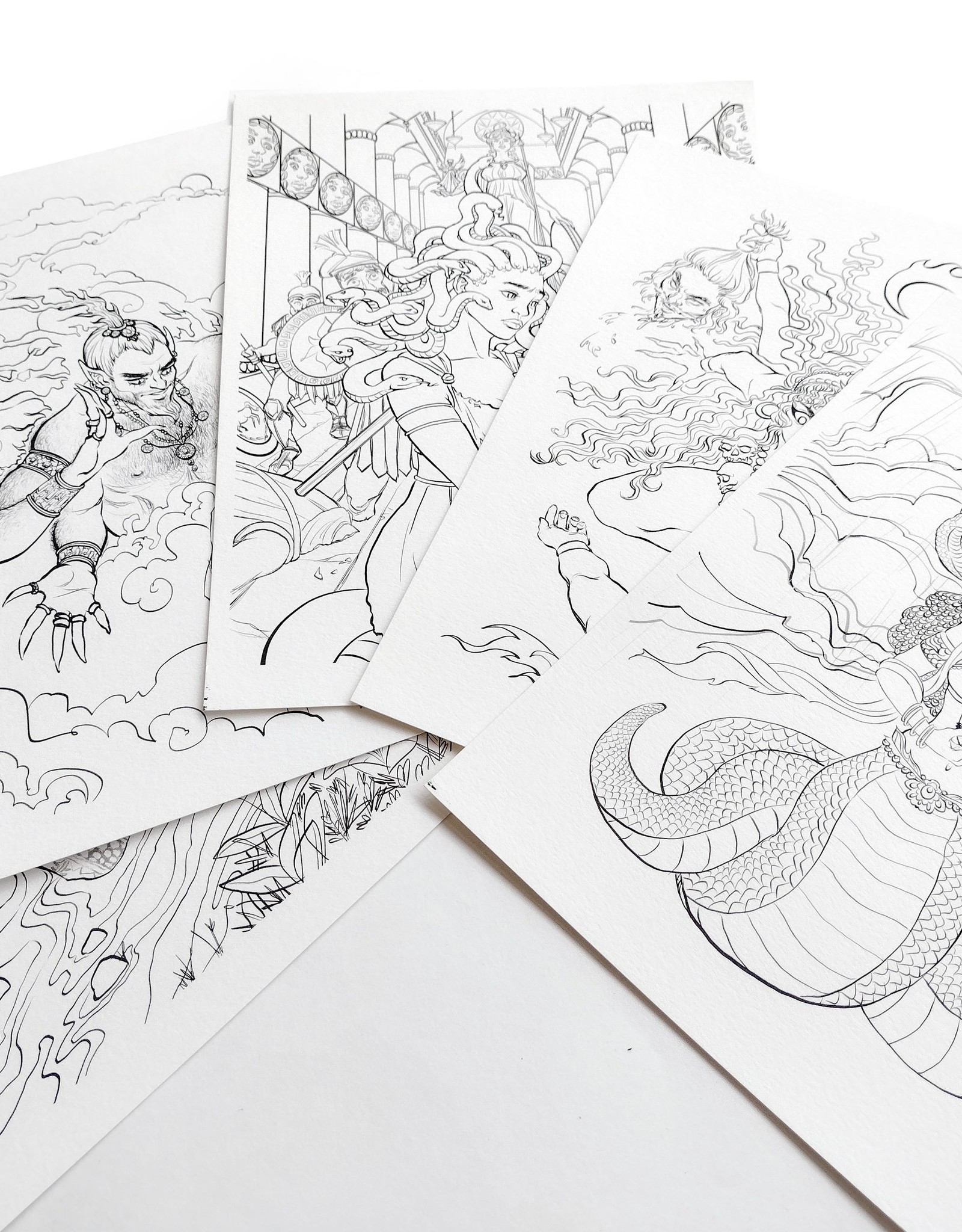 Dark mythology coloring page pack by kristel becares