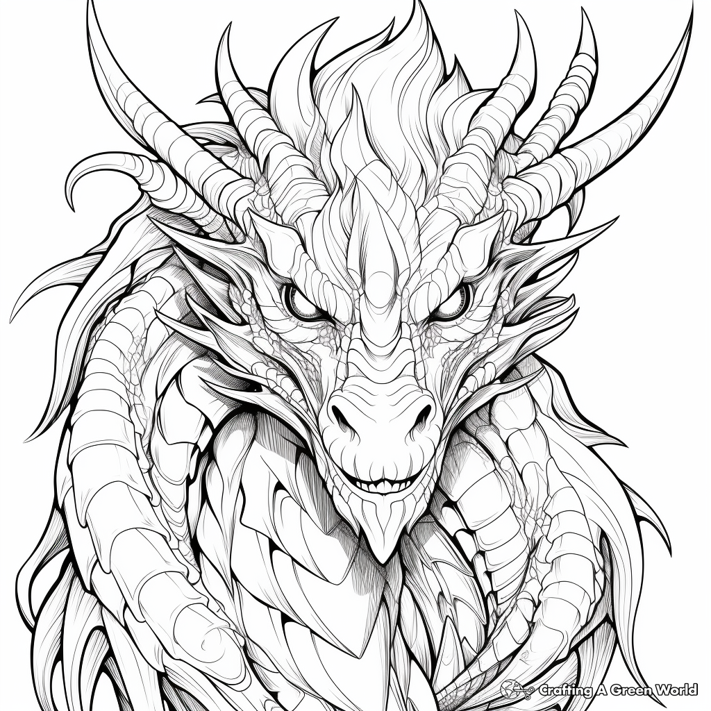 Dragon coloring pages for adults