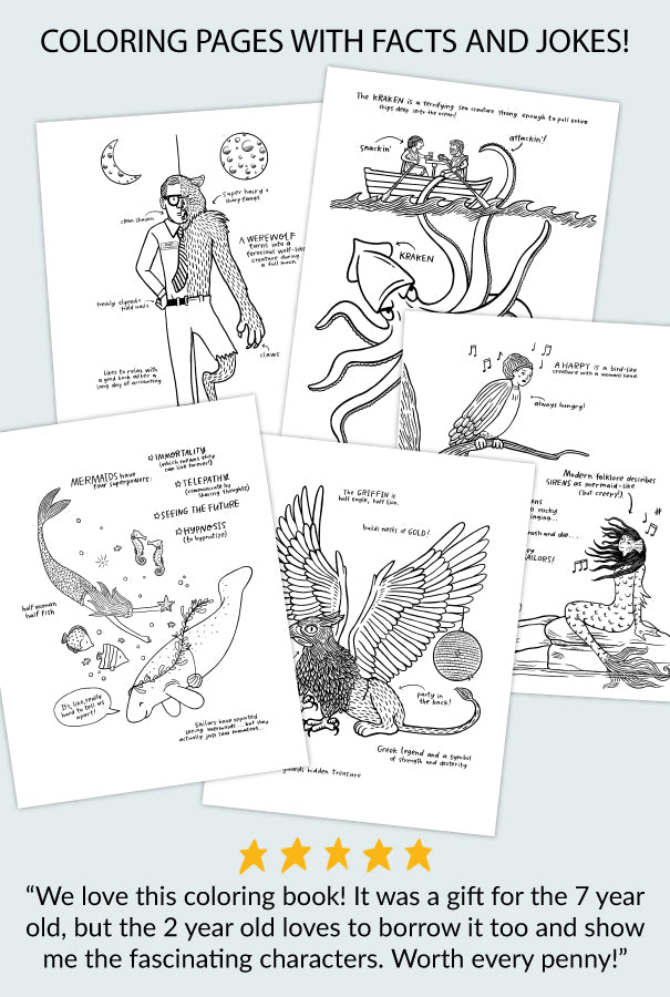 Creatures of magic myth coloring activity book caravan shoppe