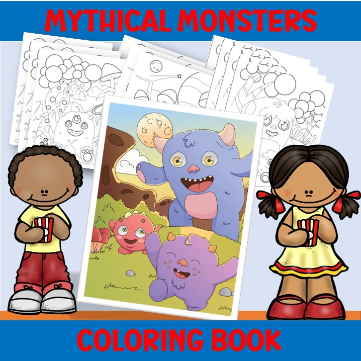 Mythical monsters coloring book unleash your imagination with legendary creatures made by teachers