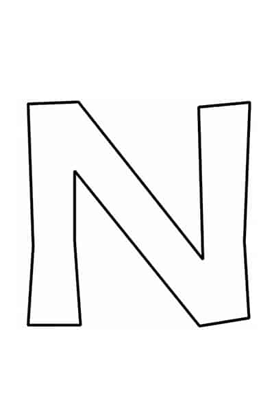 Free printable bubble letter n
