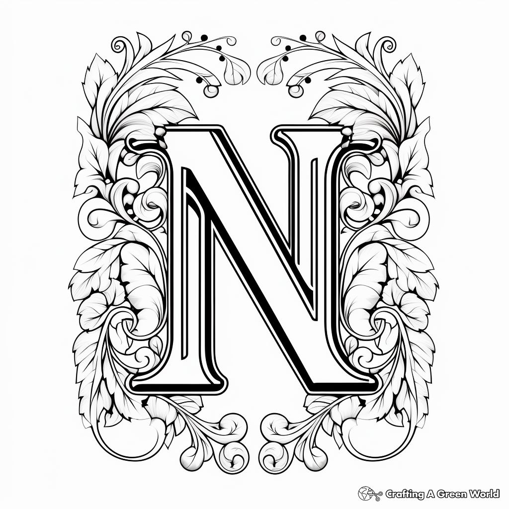 Letter n coloring pages