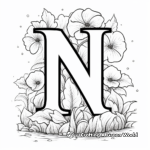 Letter n coloring pages