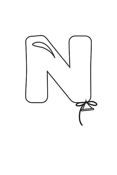 Printable bubble letters balloon letter n