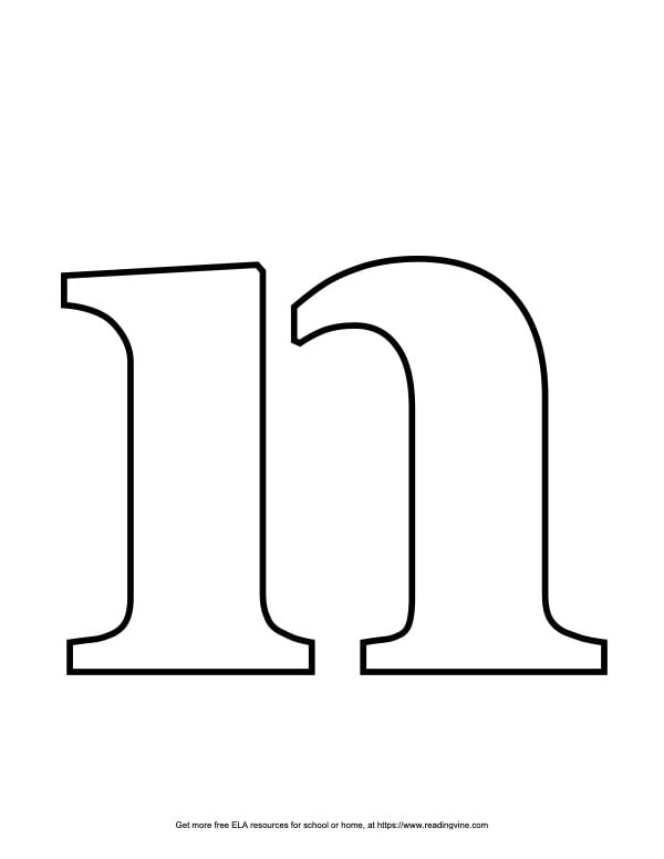 Stencil lowercase bubble letter n image