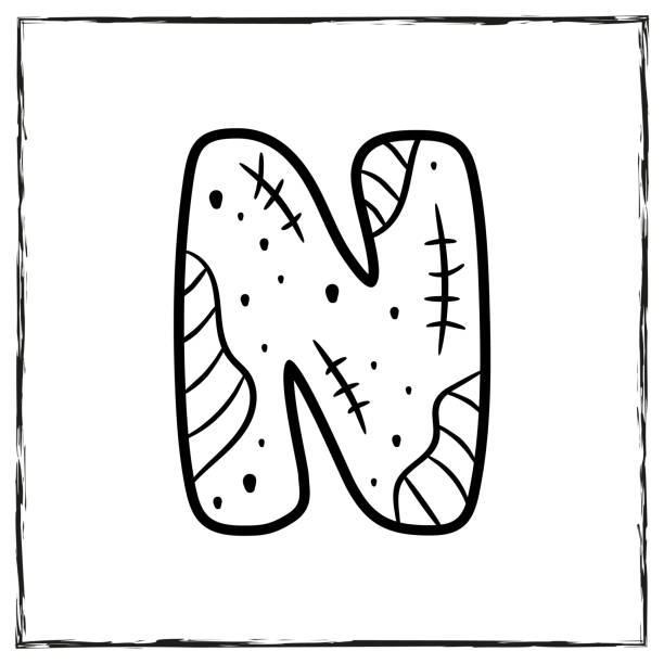 Letter n candies stock illustrations royalty