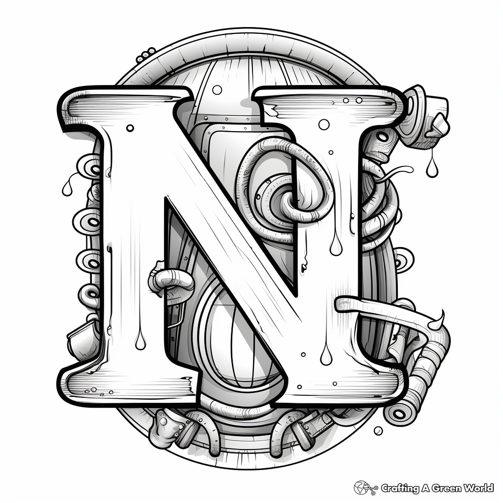 Letter n coloring pages