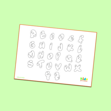 Bubble abc letters coloring page kids