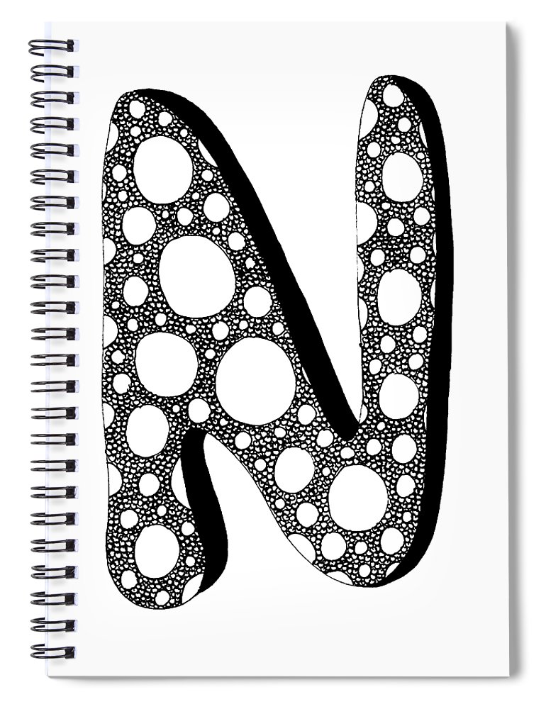 Bubble letter n spiral notebook by diane palmer