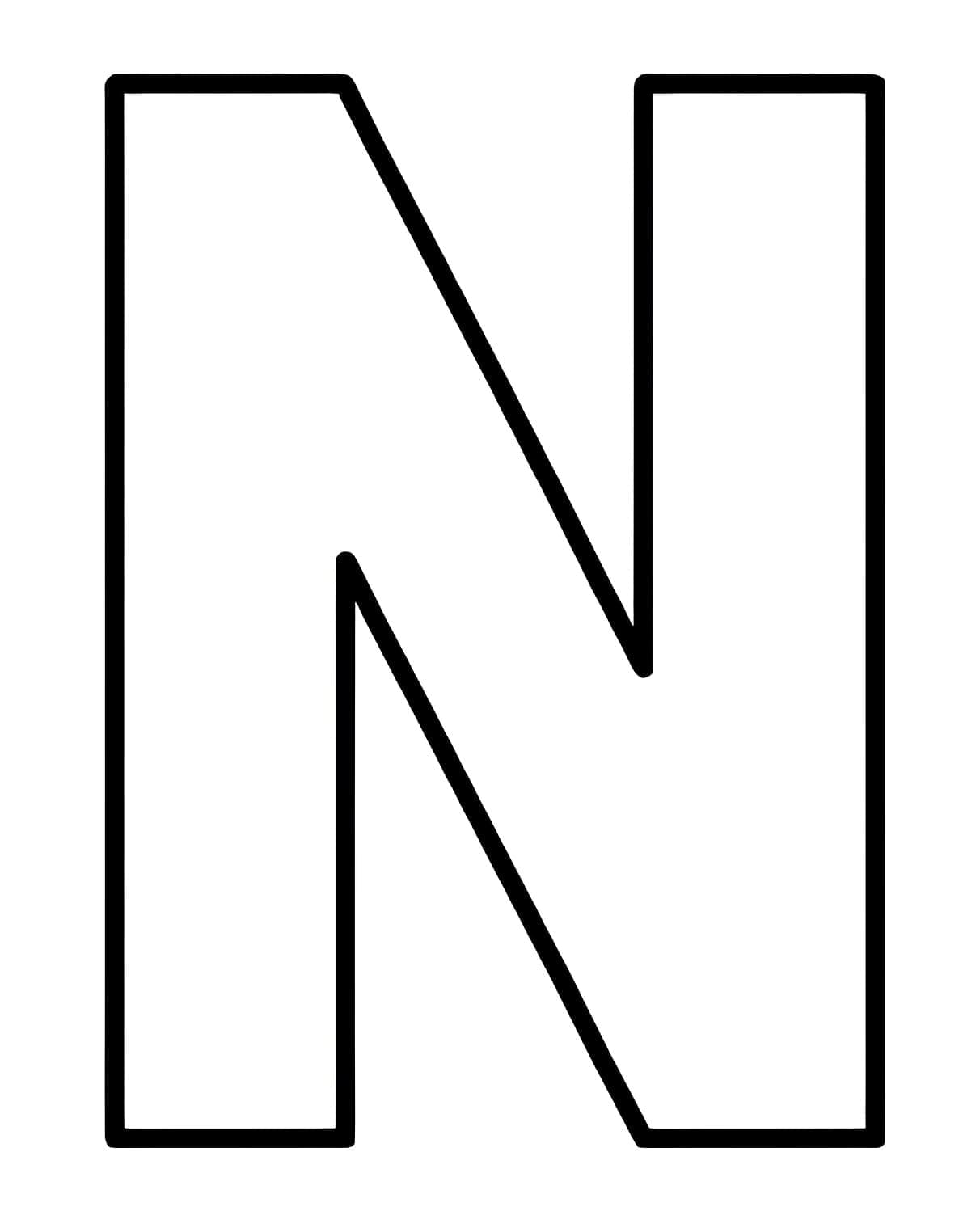 Letter n coloring pages