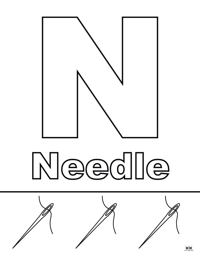 Letter n coloring pages