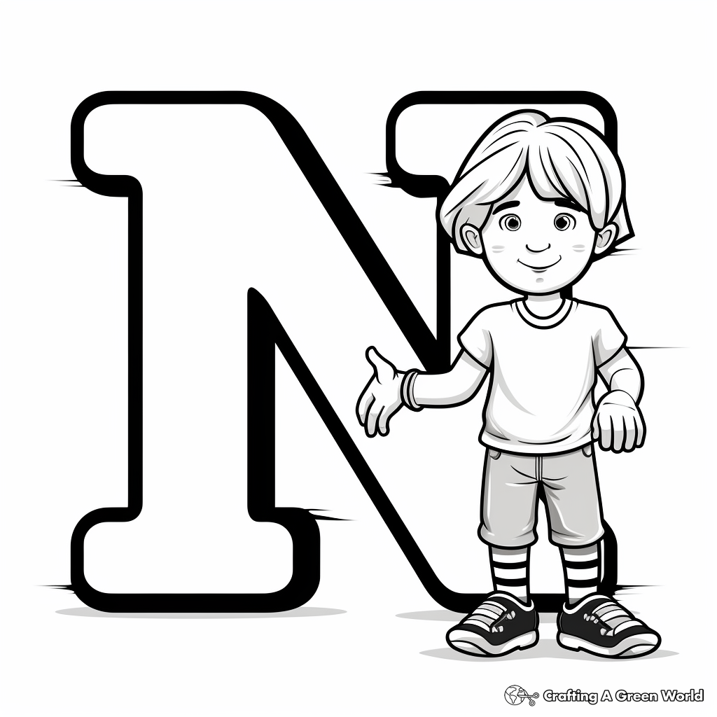Letter n coloring pages