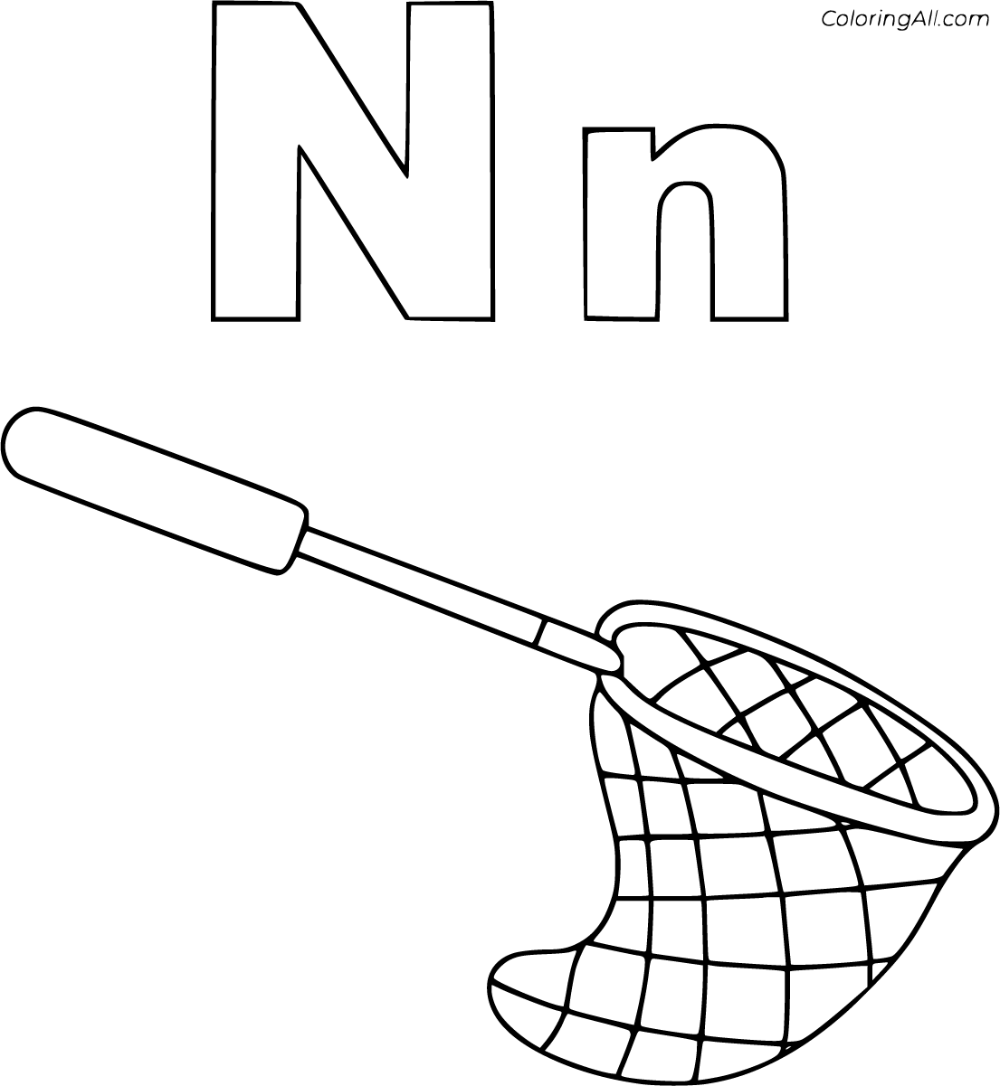 Explore the world of letter n with these free printable coloring pages
